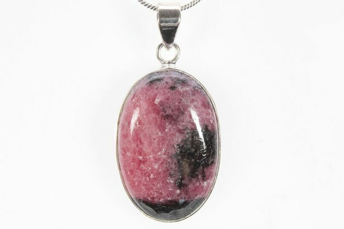 Polished Rhodonite Pendant - Sterling Silver #238637